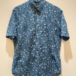 Gitman Bros Blue Floral Men's Shirt M